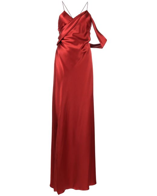 Michelle Mason draped-panel silk gown