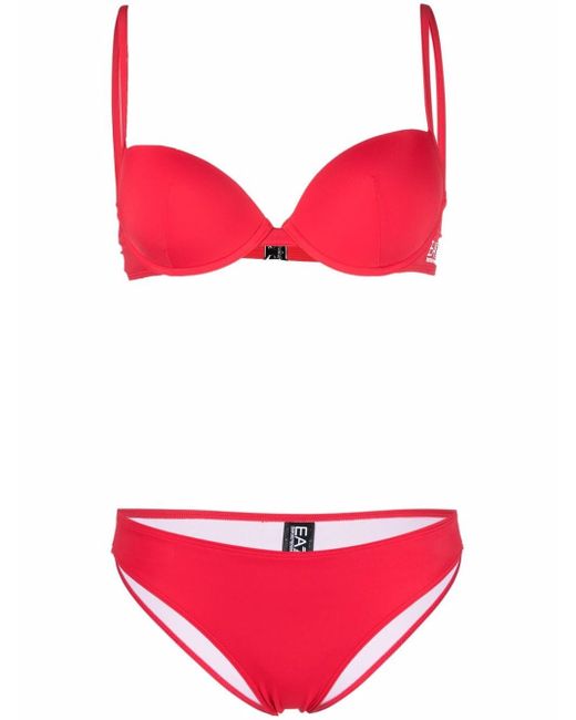Ea7 logo-print bikini set