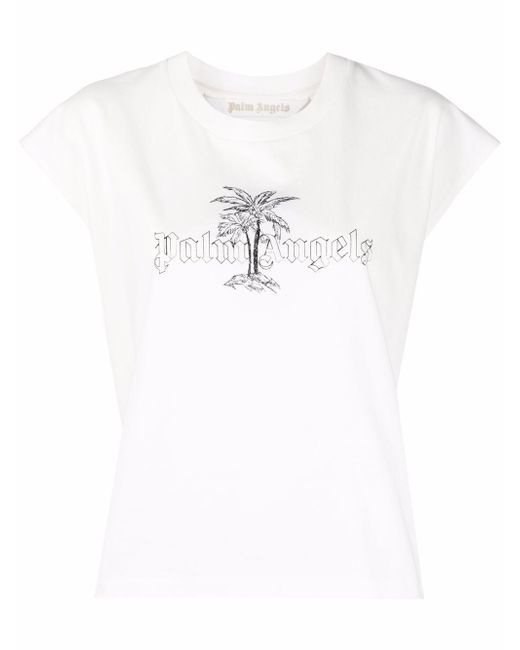 Palm Angels PALM LOGO MUSCLE TEE OFF BLACK