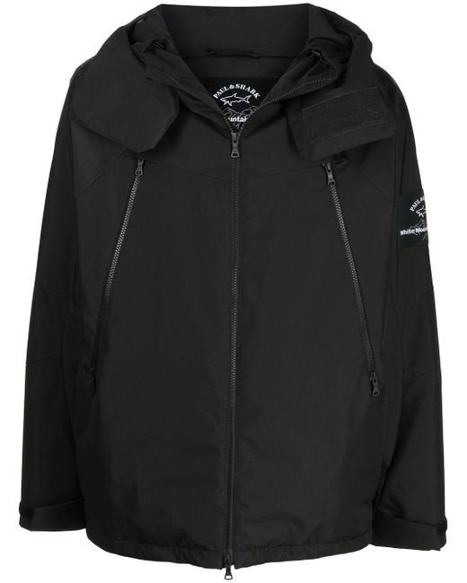 White Mountaineering logo-patch hooded jacket