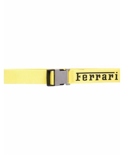 Ferrari logo-print buckle-fastening belt