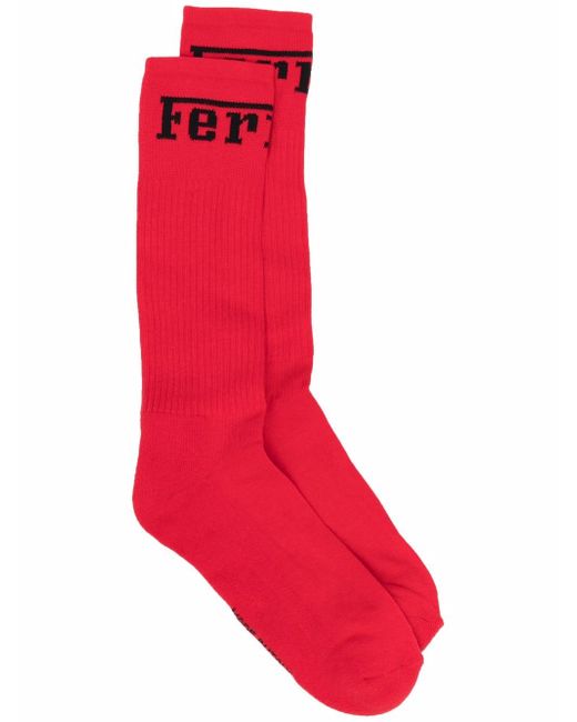 Ferrari logo-print socks