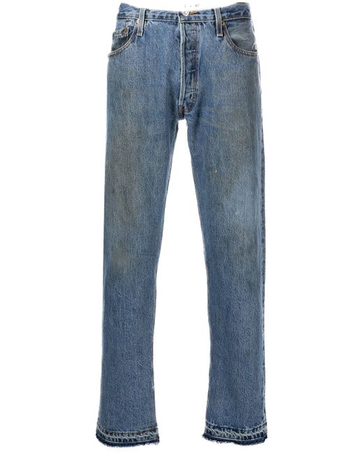 Gallery Dept. distressed mid-rise straight leg jeans