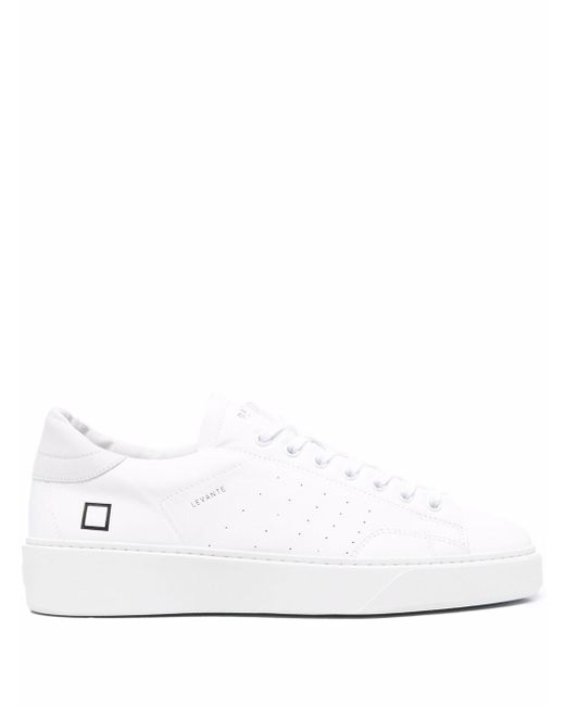 D.A.T.E. embossed-logo leather sneakers