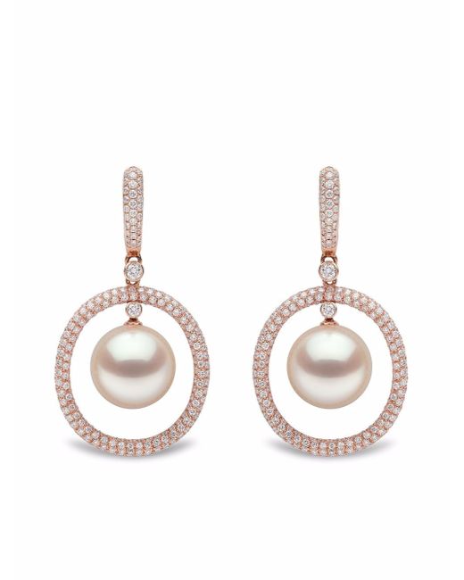 Yoko London 18kt rose gold Aurelia South Sea pearl and diamond drop earrings