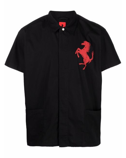 Ferrari horse-print short-sleeve shirt