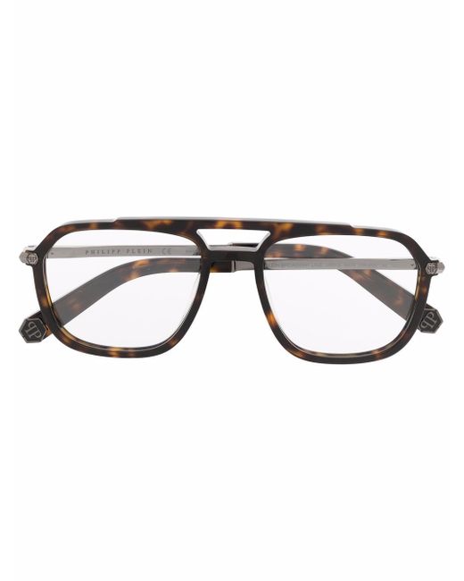 Philipp Plein Eyewear tortoiseshell aviator-frame glasses