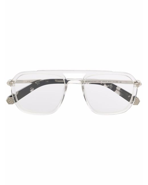 Philipp Plein Eyewear transparent aviator-frame glasses