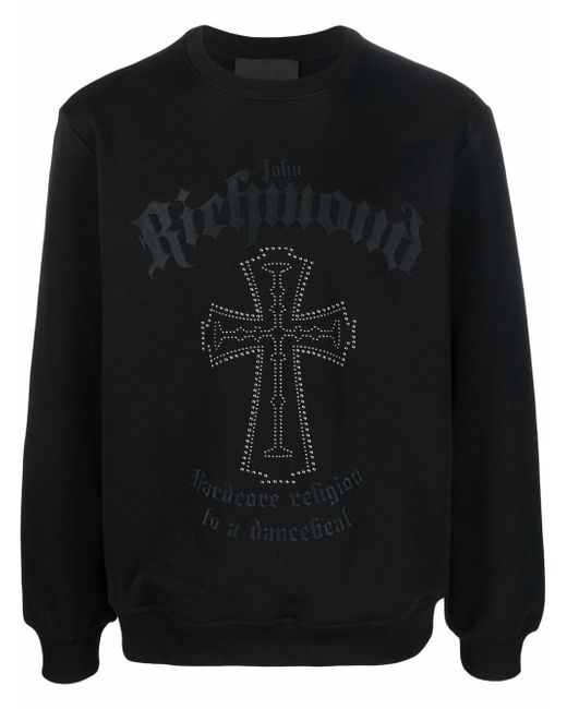 John Richmond logo-print cross-embellished sweatshirt