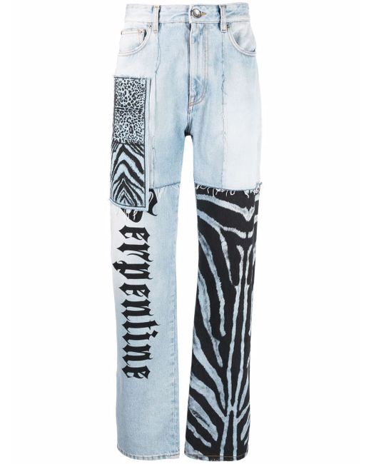 Roberto Cavalli animal-print straight-leg jeans