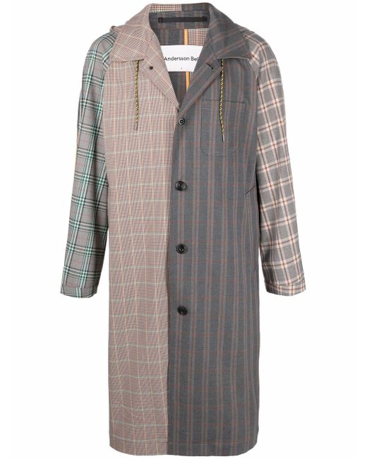 Andersson Bell patchwork check-print coat