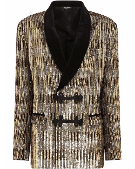Dolce & Gabbana sequin-embellished shawl-lapel jacket