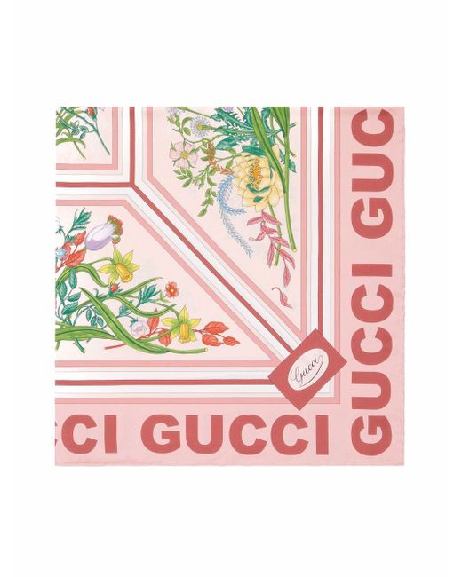 Gucci floral-print silk scarf