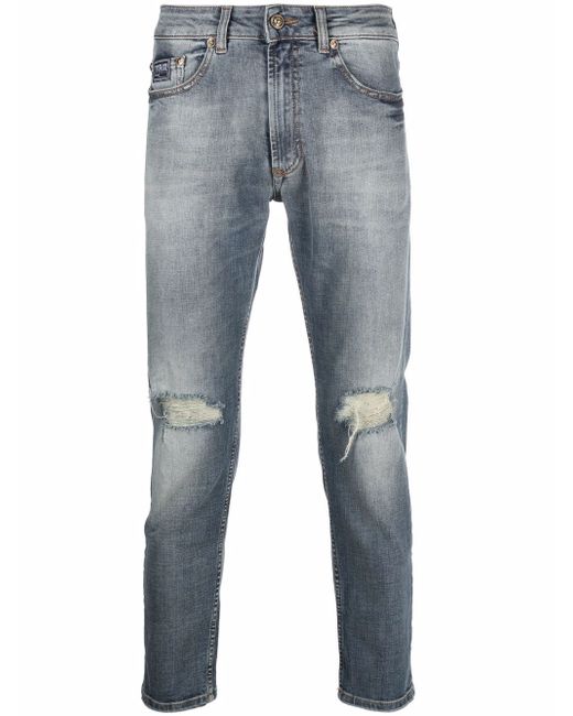 Versace Jeans Couture ripped-detailing slim-fit jeans