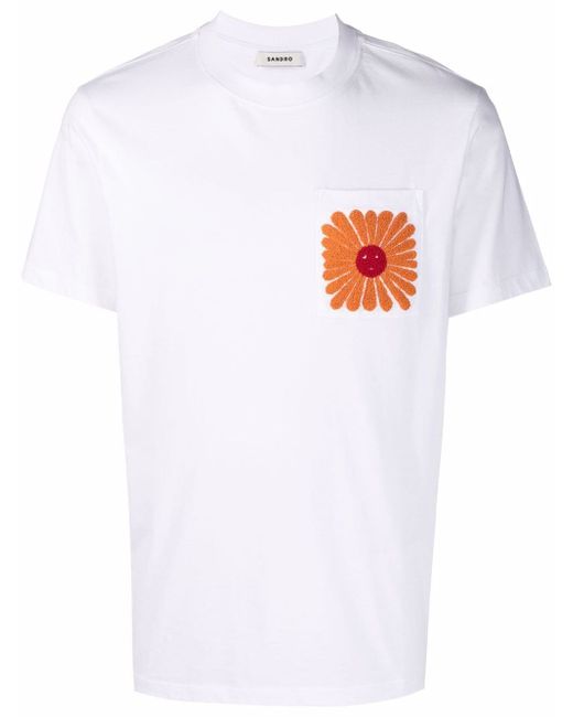 Sandro Sun-print organic cotton T-shirt