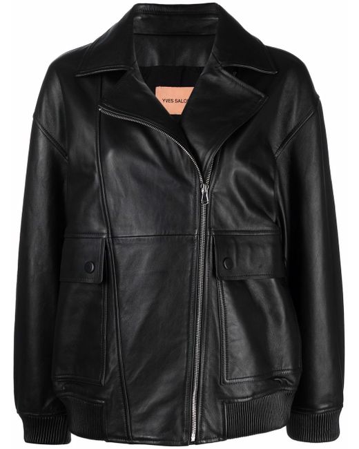 Yves Salomon zip-up leather jacket