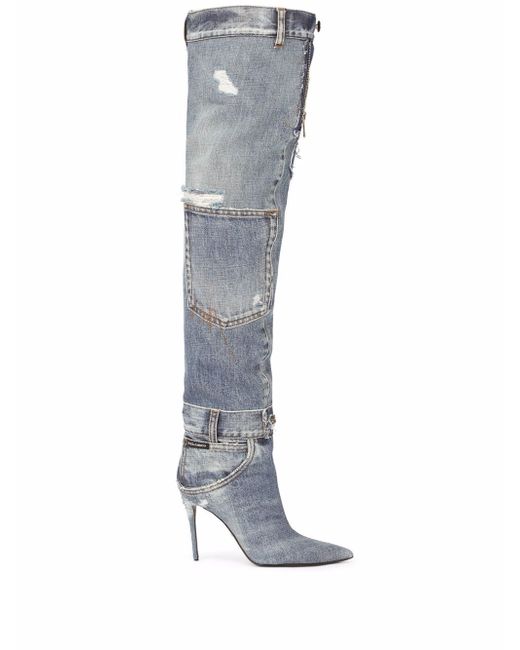 Dolce & Gabbana thigh-high denim boots