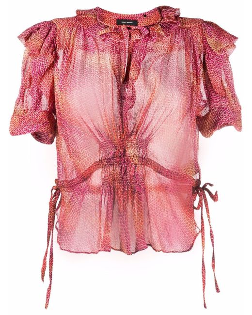 Isabel Marant abstract-print draped blouse