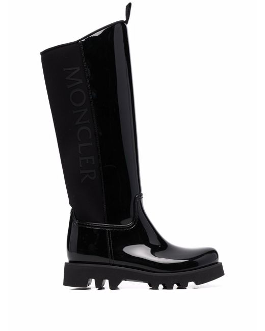 Moncler debossed-logo below-knee boots