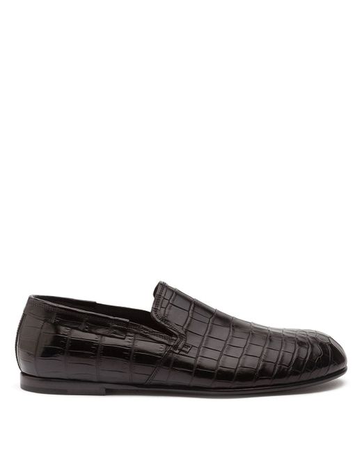 Dolce & Gabbana crocodile leather slip-on shoes