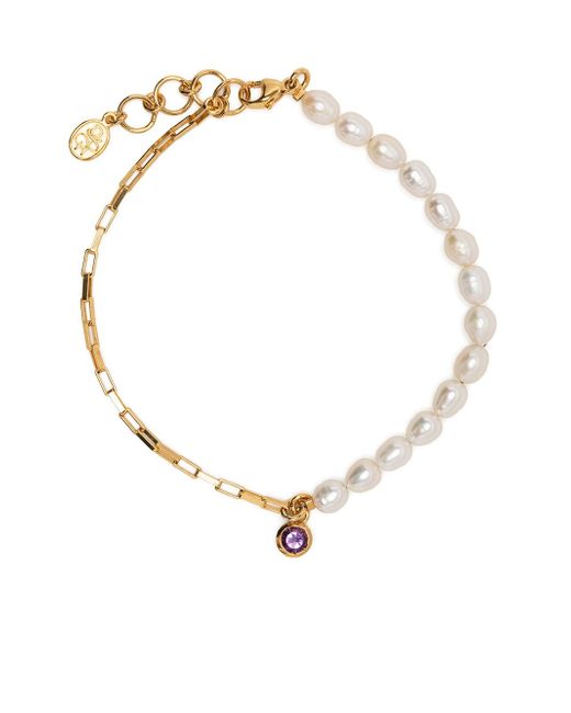 Dower And Hall luna amethyst-drop pearl bracelet