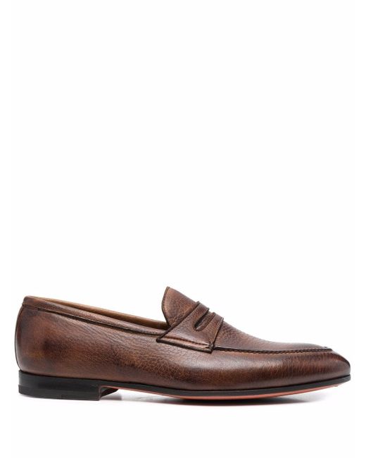 Bontoni principe leather slip-on loafers