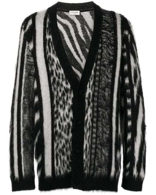 Saint Laurent intarsia knit V-neck cardigan