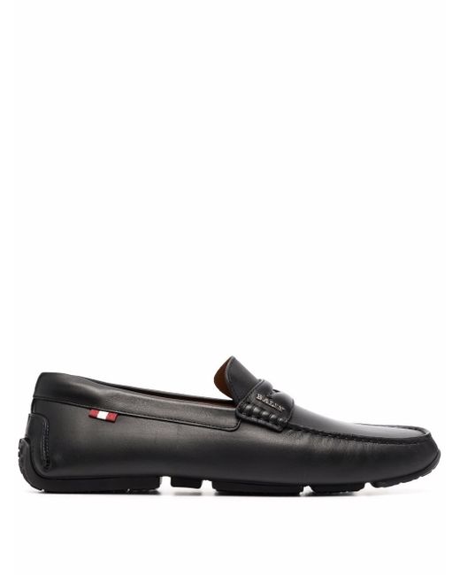 Bally leather logo-patch loafers