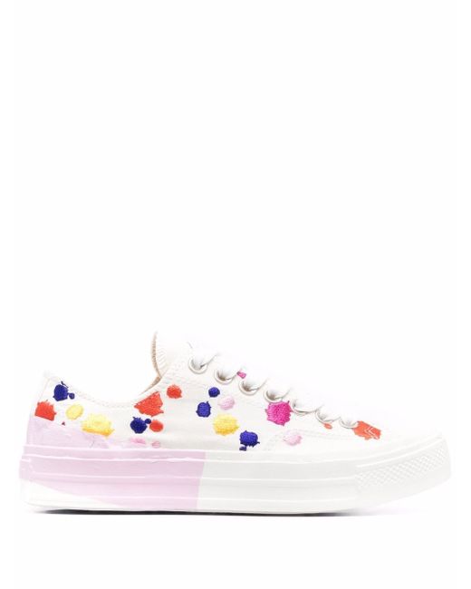 Msgm paint print low-top sneakers