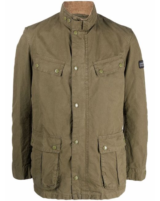 Barbour logo-patch sleeve jacket