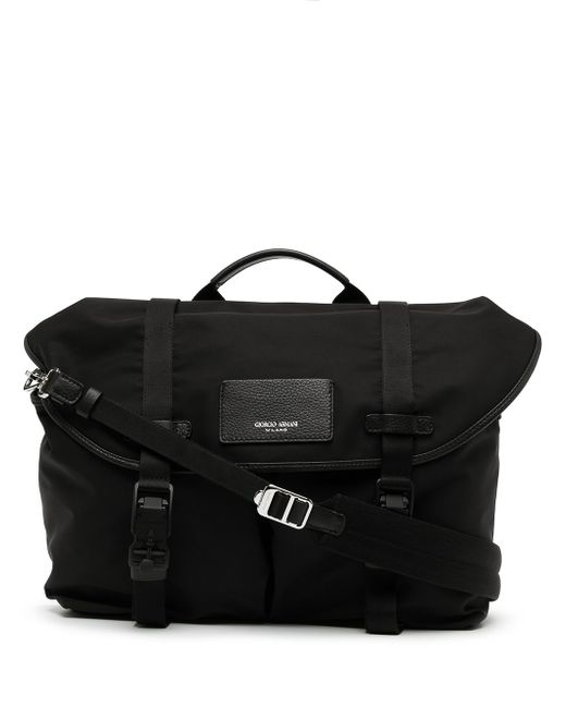 Giorgio Armani logo-patch messenger bag