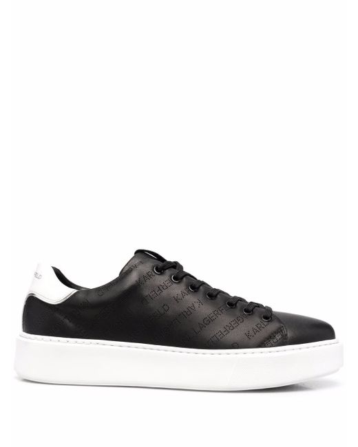 Karl Lagerfeld perforated-logo leather sneakers