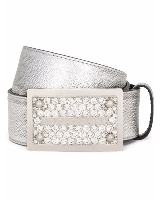 Dolce & Gabbana crystal-embellished buckle belt