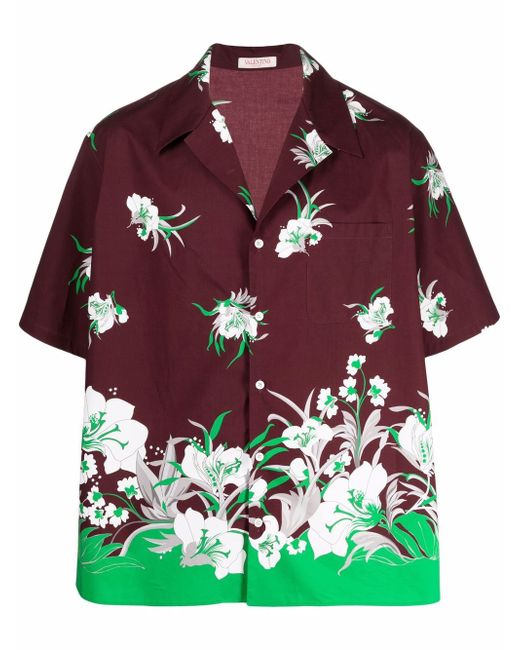 Valentino floral-print short-sleeved shirt