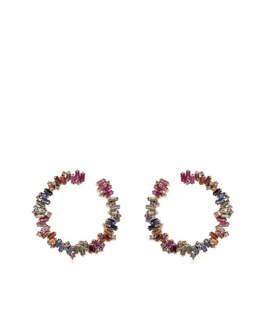 Suzanne Kalan 18kt rose gold Spiral sapphire earrings