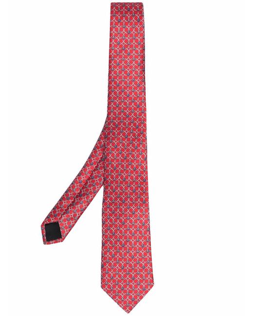 Lanvin geometric-pattern print silk tie