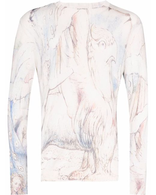 Alexander McQueen William Blake Dante-print crew-neck sweatshirt