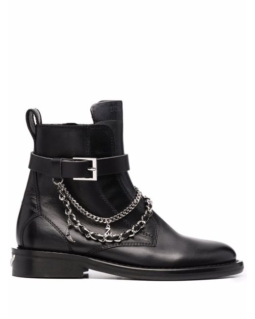 Zadig & Voltaire chain-detail leather boots