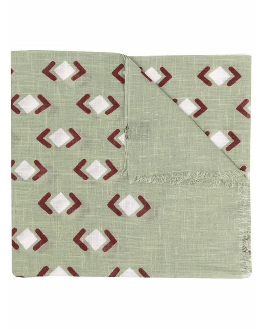 Barba geometric-print cotton scarf