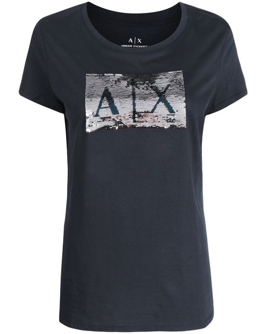 Armani Exchange sequin-embellished logo T-shirt