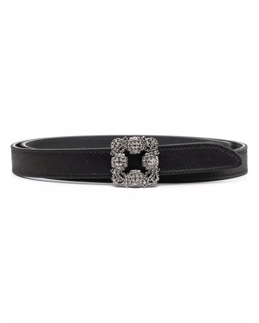 Manolo Blahnik decorative-buckle leather belt