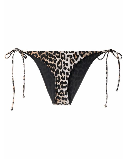 Ganni leopard-print bikini bottoms