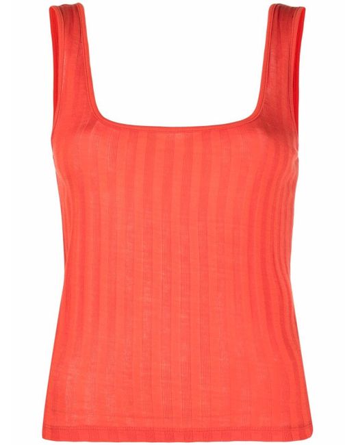 Vince ribbed square-neck tank top