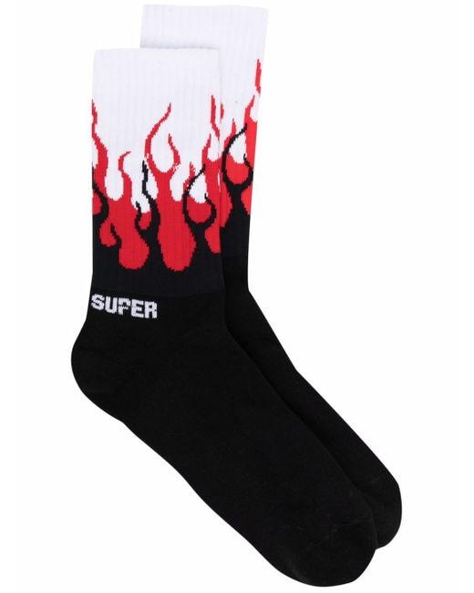 Vision Of Super flame-print ankle socks