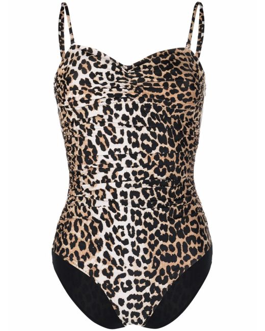 Ganni leopard-print swimsuit