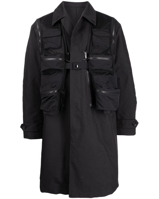 Undercover layered single-breasted coat