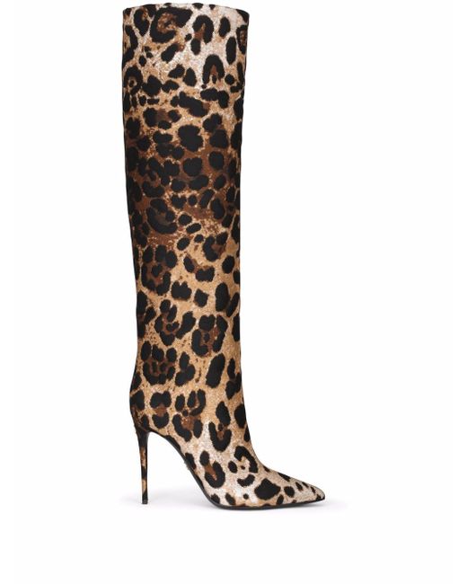 Dolce & Gabbana leopard-print pointed-toe boots