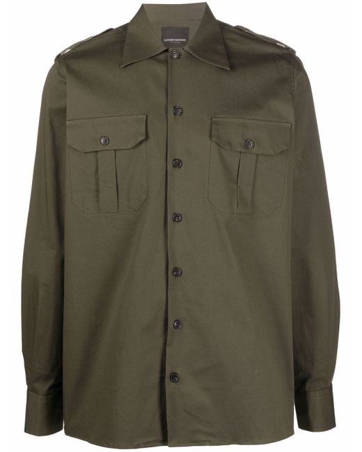 costume national contemporary epaulette-detail military shirt