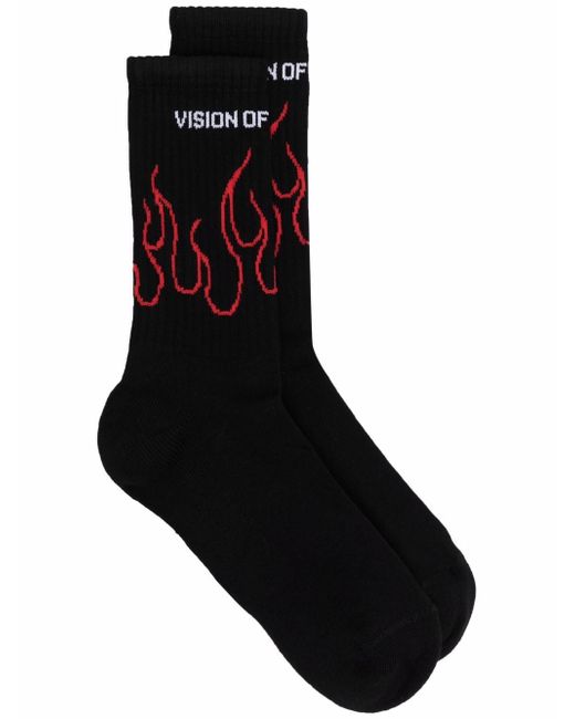 Vision Of Super flame-intarsia knit socks