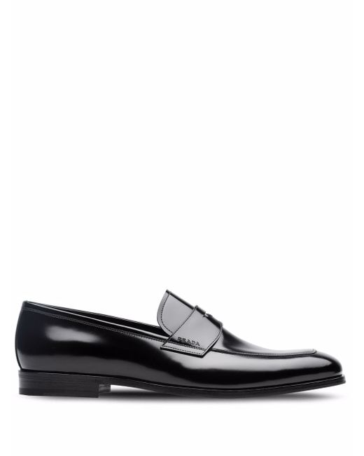 Prada brushed-leather loafers